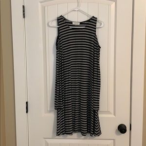 Shoulderless Striped Dress